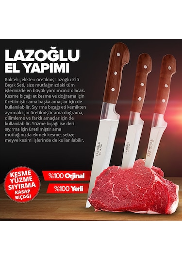 Lazoğlu Sürmene Trabzon 6'lı Kurban Bıçak Seti 6'lı Set
