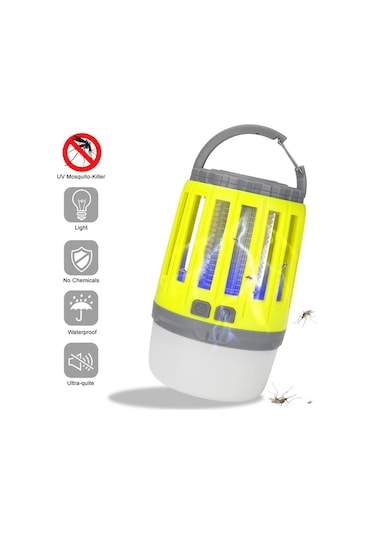Lemestar Sarı Usb Şarjlı 3 Seviye Led Kamp Işığı Ve Elektrik Şoku İç-outdoor İpucu Sinek Öldürücü 18650 1200mah Pil
