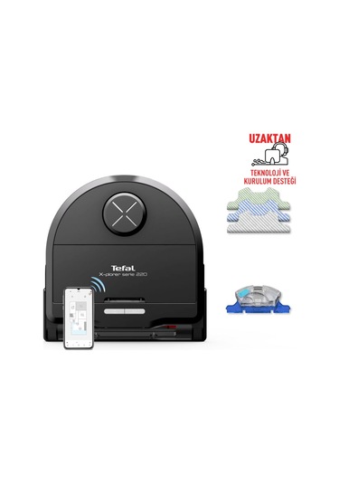 Tefal RG9475 X-Plorer Serisi 220 Mop Özellikli Akıllı Robot Süpürge Siyah
