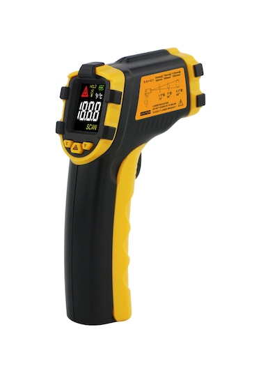 Xindoker Endüstriyel El Tipi Kızılötesi Sıcaklık Ölçer -50 390 C, Dokunmadan Hızlı Ölçüm, 12:1 Mesafe-oran, 500ms Yanıt Süresi, Pil Dahil Değil Ae320