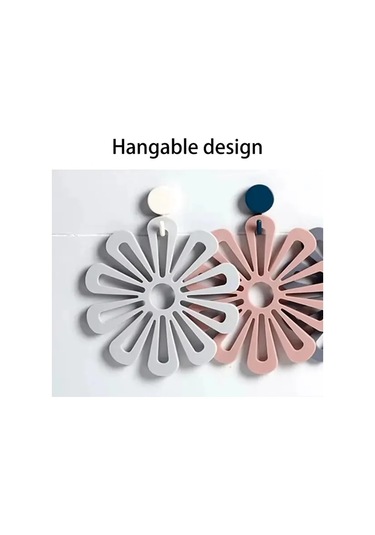 Topnotch Beyaz Desenli Silikon Mutfak Matı Kaymaz Dayanıklı Fırın Tabanlık Aksesuar Beyaz