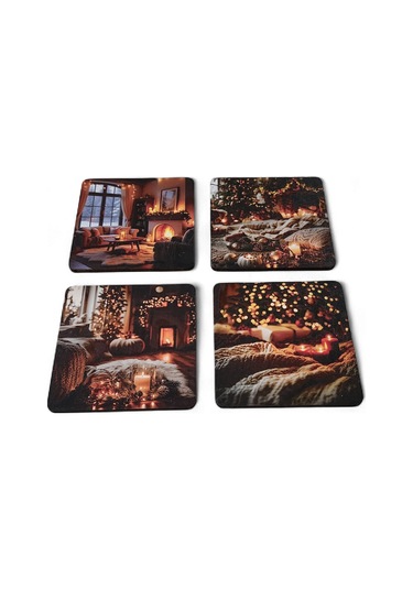 Cozy Home Bardak Altlığı Set 4 Çok Renkli