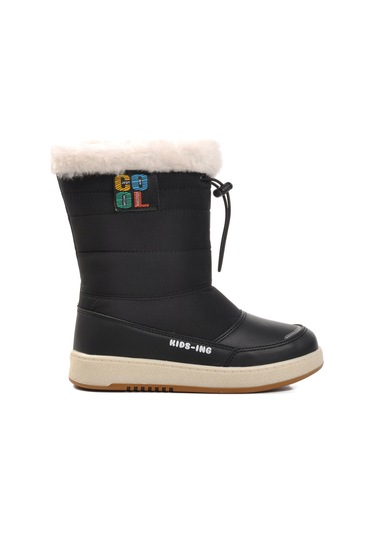 Siyah İçi Polarlı Kız Çocuk Bot Havana F Siyah