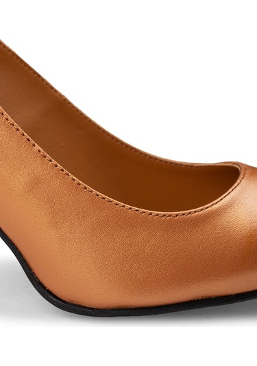 Deery Hakiki Deri Bronz Rengi Stiletto Kadın Topuklu Ayakkabı - D2029zbrnm01 Bronz