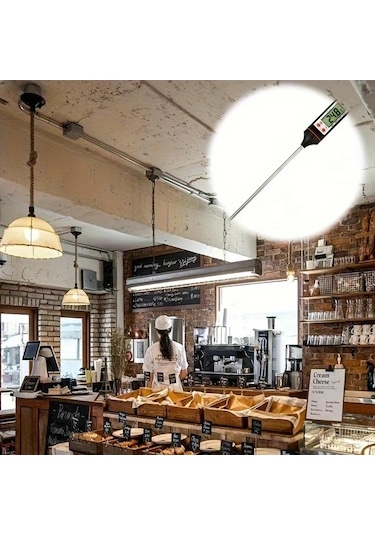 Oldfriend Siyah+beyaz Dijital Et Termometresi Yemek Fırın Barbekü Sıvı Sıcaklık Ölçer