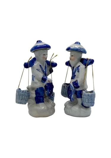 Porselen Çinli Balık Satıcısı Tekli Biblo Koleksiyonluk