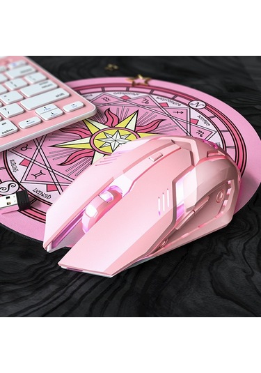 2.4g S6 Rose Kablosuz Sessiz Oyun Faresi - Optik Usb Kablolu Fare