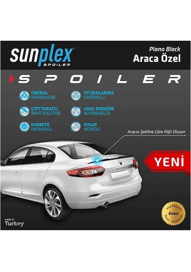 Renault Fluence Spoiler Bagaj Üstü Sunplex Piano Black 2009 Sonr