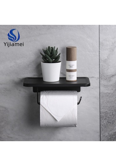Youtek Alüminyum Banyo Kağıt Tutucu, Minimalist Tasarım, Delme Yok Kurulum, Telefon Tutucu, Dayanıklı Ve Anti-korozif, Siyah Renk Diğer