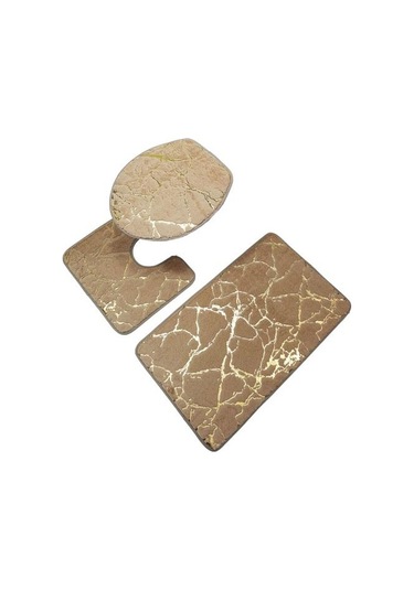 Şampanya 3 Adet/takım Aşınmaya Dayanıklı Duş Halısı Mermer Tuvalet Kapak Banyo Polyester İnce İşçilik Diğer