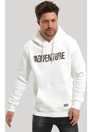 Kapüşonlu Ekru Slim Fit Hoodie 23fwm64047-ekru Ekru