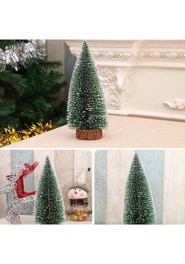 Dofolink Küçük Noel Ağacı 30cm, Ahşap Tabanlı, Beyaz Sedir Deseni, Noel/parti Dekorasyonu, Festivite Atmosferi Oluşturucu Hediyelik
