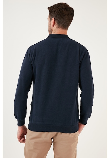 Buratti Pamuk Karışımlı Regular Fit Erkek Polo Yaka Kazak 456223 Lacivert