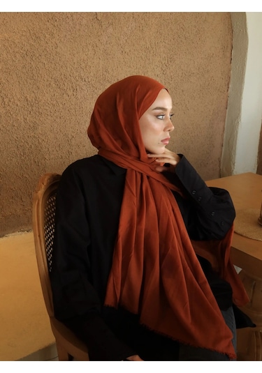 Moda Kaşmir Neo Pamuk Şal Serisi Kiremit