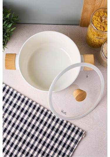 Danish Cook Beige İndüksiyon Tabanlı Derin Tencere 24 Cm Bej Bej