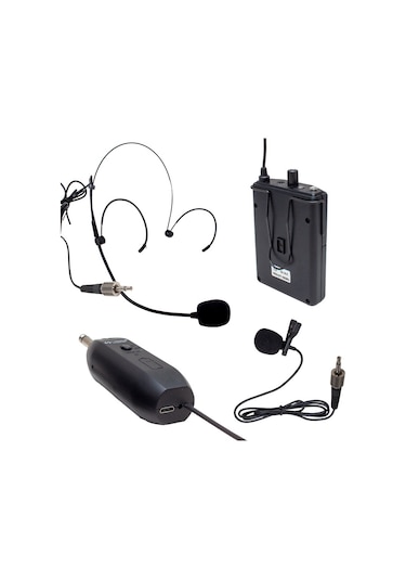 Ayt Magicvoice Mv-19599 Uhf Kablosuz Enstrüman Uyumlu Jack Girişli İkili Mikrofon Set
