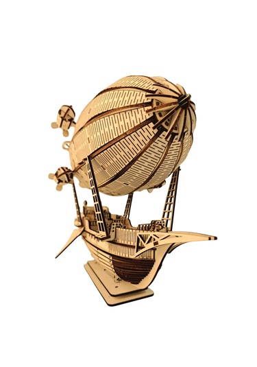 Zeppelin Ahşap Maket Seti Dıy 3d Puzzle Steampunk Hava Gemisi Koleksiyoner Modeli 316 Parça