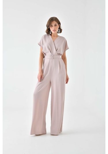 Ftz Women Kadın Kemerli Tulum Beige 30724-beige Bej