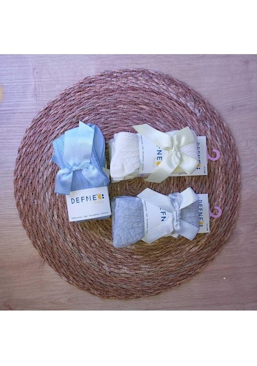 3 Adet Pamuklu Kurdele Detaylı Desenli Çocuk Ve Bebek Külotlu Çorap-868 ÇoK Renkli