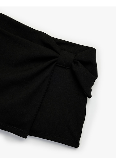 Koton Fiyonk Detaylı Beli Lastikli Basic Şort Etek Siyah 6wkg40024ak SiYAH