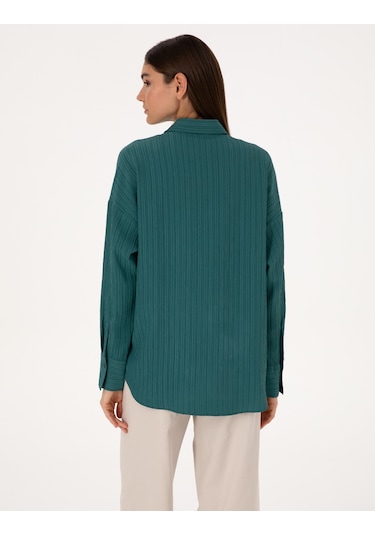 Pierre Cardin Kadın Zümrüt Gömlek Desenli 50318232-vr055 ZÜMRÜT