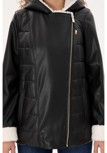 U.s. Polo Assn. Kadın Siyah Deri Mont-kaban 50297225-001 001sıyah