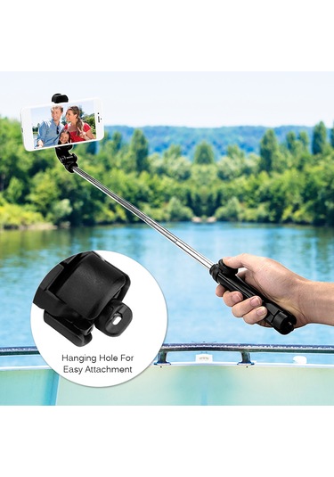 Xindoker Golf Vuruş Hareketlerini Kaydetmek İçin Taşınabilir Akıllı Telefon Tutucu - Uzayabilir Tripod İle Kablosuz Fjär Kontrol - Siyah