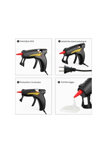 Pazly Lemestar 30w Profesyonel Sıcak Tutkal Tabancası Seti - 50 Adet Çubuklu, Marangozluk, Ev Onarımları İçin