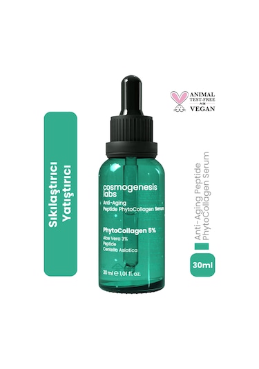 Cosmogenesis Labs Kolajen Serum 30ml - Yaşlanma Karşıtı Sıkılaştırıcı ve Yatıştırıcı Etki Vegan (%5 Bitkisel Kolajen)