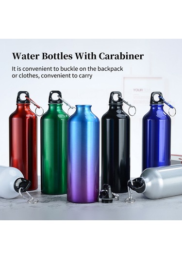 Hfambition 750ml Taşınabilir Alüminyum Spor Matarası - Karabinalı, Kaymaz Tabanlı, Outdoor Ve Spor Aktiviteleri İçin Çok Renkli