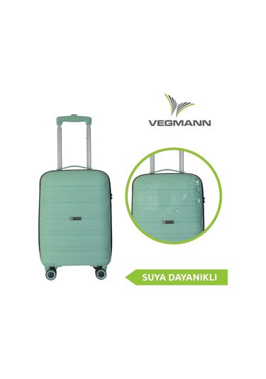 Vegmann Polipropilen Pp Atlas Su Yeşili Kabin Boy Valiz Su Yeşili
