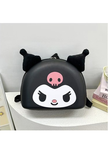 Çocuk Okul Çantası Sevimli Kulomi Anaokulu Küçük Çanta Siyah