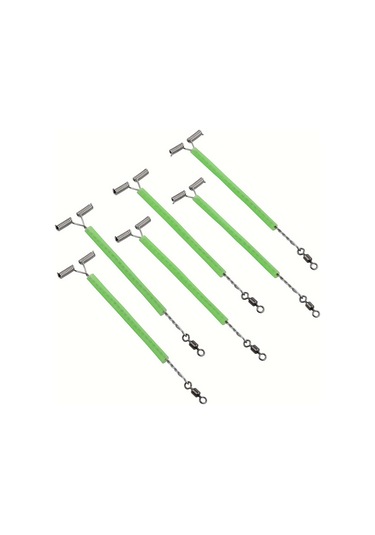 50 Adet Kızdırma Uçlu Yem Hatları - Döner Fırdöndülü T Şekilli Dengeli Kol Konektörleri - 5mm