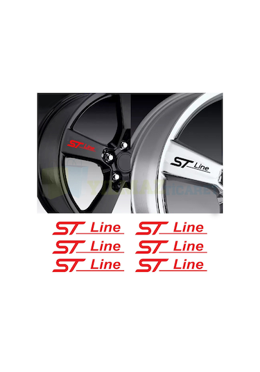 Ford St Line Kapı Kolu Kaliper Jant Oto Sticker Etiket 6 Adet