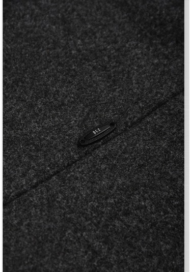 Deepsea Erkek Füme Likralı Rahat Kalıp Cepsiz Kaşe Ceket Çıt Çıtlı, Esnek Şık Model Ceket 0760 Füme