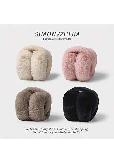 Primepickings Beige Renkli Kadın Polar Kulaklığı Yumuşak Astarlı Sıcak Soğuk Havada Koruma