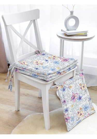 Loveme Sandalye Minderi Kare 40x40 - 4 Adet, Pamuk 175491240 Mavi