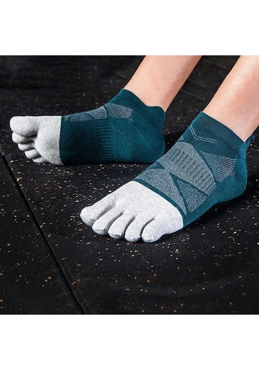 Siyah Kış Pamuk Kısa Beş Ayak Çorap Beş Parmak Futbol Çorapları Nefes Spor Erkek Futbol Kaymaz Koşu Ayak Bileği Çorap