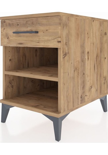 Kronos Komodin Tek Raflı Tek Çekmeceli 44x59x64 Çam-çam Çam