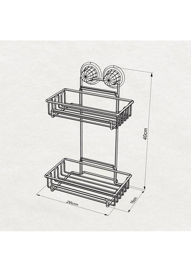 Geseus Va Kumlu Iki Katlı Banyo Rafı Şampuanlık Delme Vida Matkap Çok Renkli