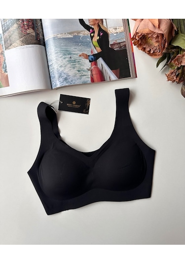 Carla Balensiz Dikişsiz Push-up Invisible Ice-silk Görünmez Süt Siyah