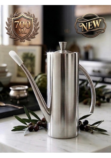 304 Lüks Paslanmaz Çelik Yağdanlık-demlik 700 Ml ,ateşe Uygun & Şık Sofra & Mutfak Kullanımı