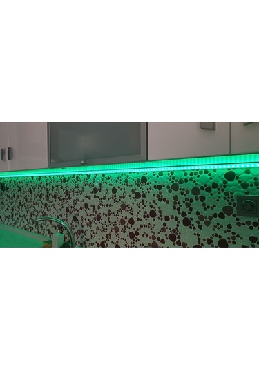 Rgb Renkli Kumandalı Mutfak Dolabı Ve Tezgah Altı Köşe Led Şerit Profil Aydınlatma Çok Renkli