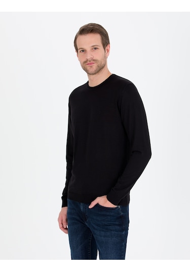 Pierre Cardin Erkek Siyah Triko Kazak 50257301-vr046 Siyah