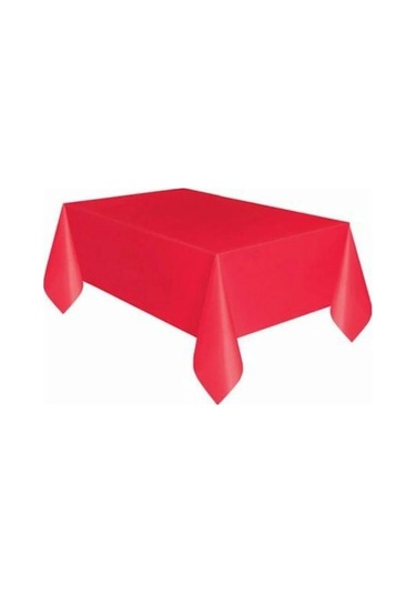 1 Adet Kırmızı 120x180 Cm Kullan At Masa Örtüsü Doğum Günü Partisi, Kutlama Partisi, Mevlit Yemeği Tüm Yaşlar