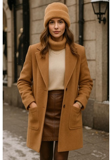 Remsa Kadın Yünlü Peluş Bere Rkş-1146 Camel Camel