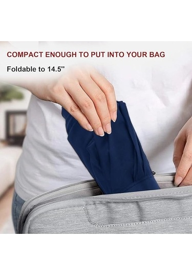 Novahub 62 İnç Büyük Katlanır Şemsiye: Otomatik Açılır Uv Koruma, 8 Kollu Seyahat Şemsiyesi Mavi - Dayanıklı Ve Kompakt