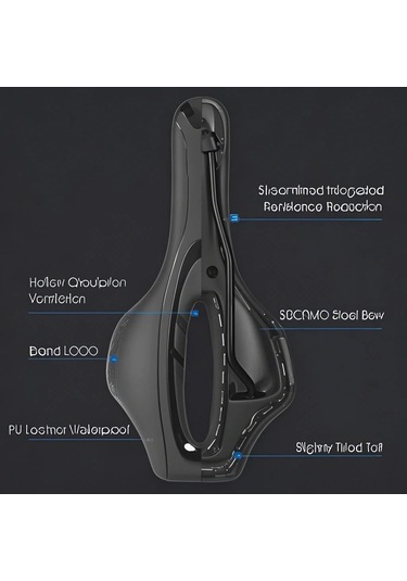 Yaozixa Jant Bisiklet Yastığı - Orta Boşluklu, Havalandırıcı, Dayanıklı Lastik Kaplama - Yol Bisikleti, Dağ Bisikleti Uyumlu - Siyah-mavi Çok Renkli
