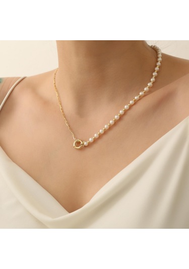 925 Ayar Gümüş Cream Tatlı Su İncisi Set-5.59mm