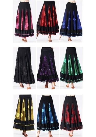 Didadodo Bosphorusboutique Sones Pullu Çiçek Salıncak Modern Dans Eteği Kahramanlık Eteği Siyah Kk Siyah Siyah